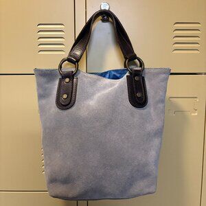 Vintage Grey Suede Leather Mini Purse